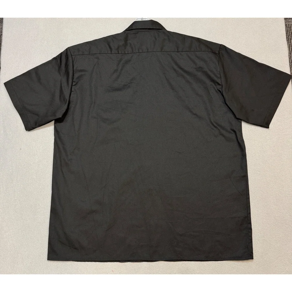 DICKIES Maxxis Tires Work Shirt Mens XL Black Short Sleeve Embroidered Button Up - Picture 3 of 9